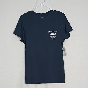 NWT O'Neill Navy Chasers Modern Fit Navy Tee Mens Size Small Cotton Fishing